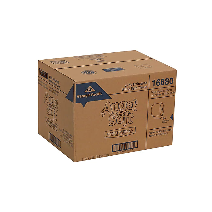 Angel Soft Professional Series Recycled Toilet Paper, 2-ply, White, 450 Sheets/Roll, 80 Rolls/Case (16880)
