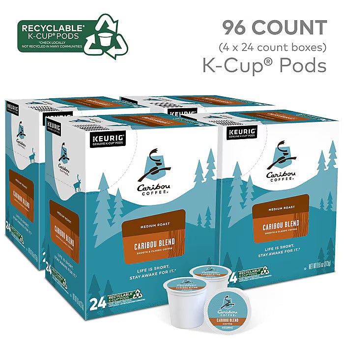 Caribou Blend Coffee Keurig® K-Cup® Pods, Medium Roast, 96/Carton