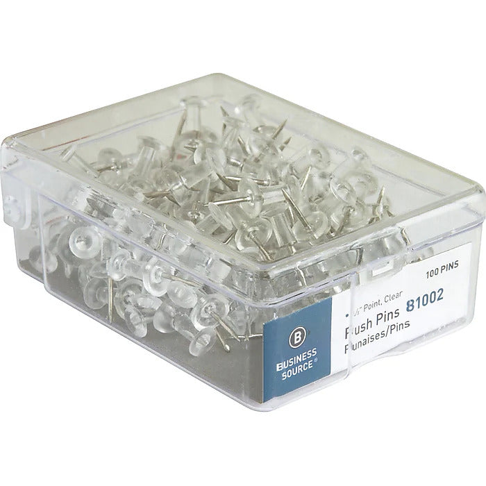 Business Source 1/2" Head Push Pins (BSN81002)