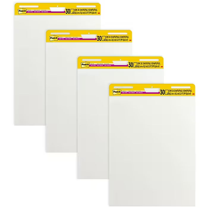 Post-it Super Sticky Easel Pad, 25" x 30", 30 Sheets/Pad, 4 Pads/Pack