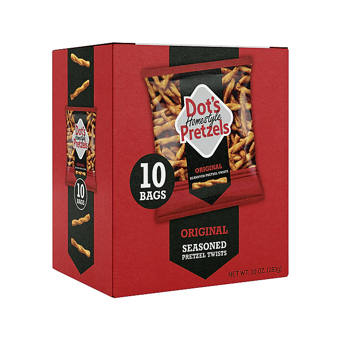 Dots Homestyle Original Twist Pretzels, 10 Bags/Box
