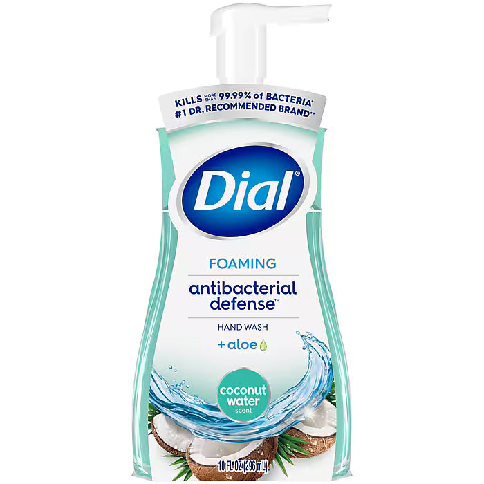 Dial Antibacterial Foaming Hand Soap, Coconut Water Scent, 8/Carton