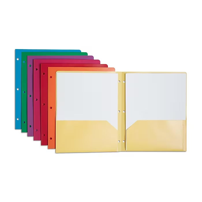 Staples 2-Pocket Plastic Presentation Folder, Each