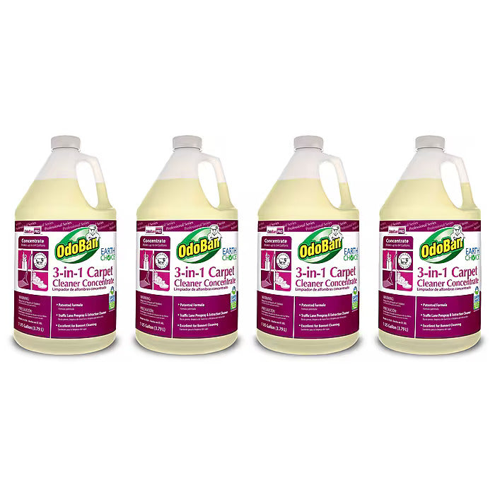 OdoBan Professional 3-in-1 Carpet Cleaner, 1 Gallon, 4/Carton (9602B624PK-STP)