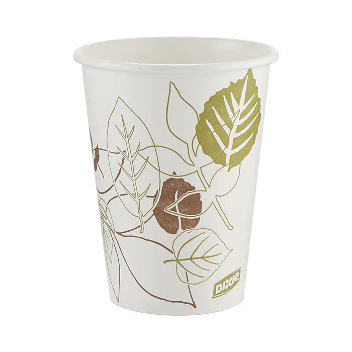 Dixie Pathways Poly Paper Hot Cups, 12 oz., White, 1000/Carton