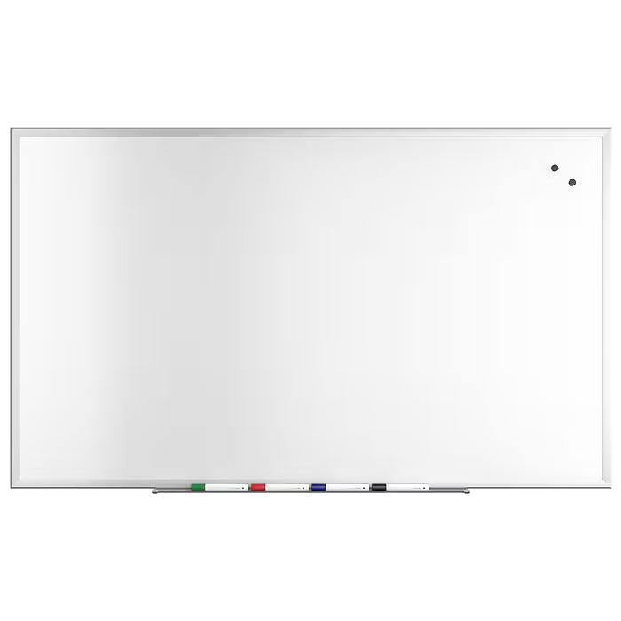 TRU RED™ Magnetic Steel Dry Erase Board, Satin Frame, 5' x 3'