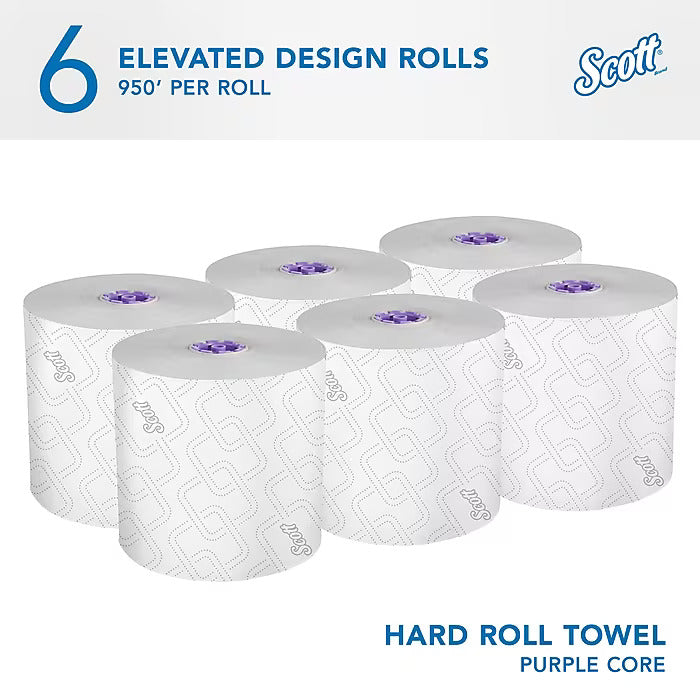 Scott Essential Recycled Hardwound Paper Towels, 1-ply, 950 ft./Roll, 6 Rolls/Carton (02001)