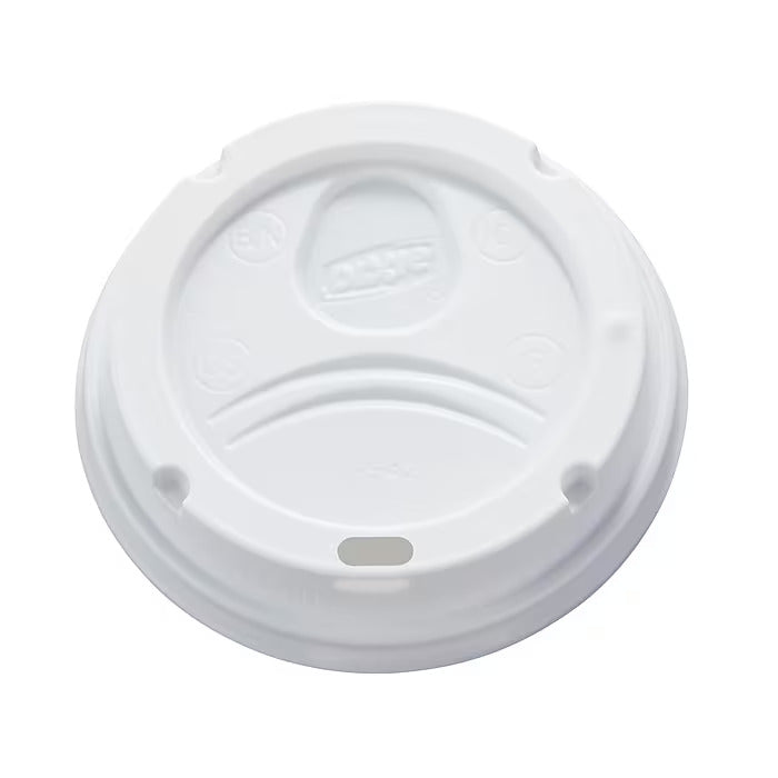 Dixie Dome Plastic Hot Cup Lids, 10-20 oz., White, 500/Carton