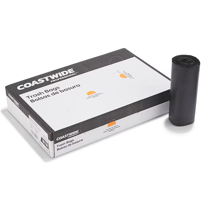 Coastwide Professional™ 30-33 Gallon Trash Bag, 33" x 40", High Density, 22 mic, Black, 200 Bags/Box