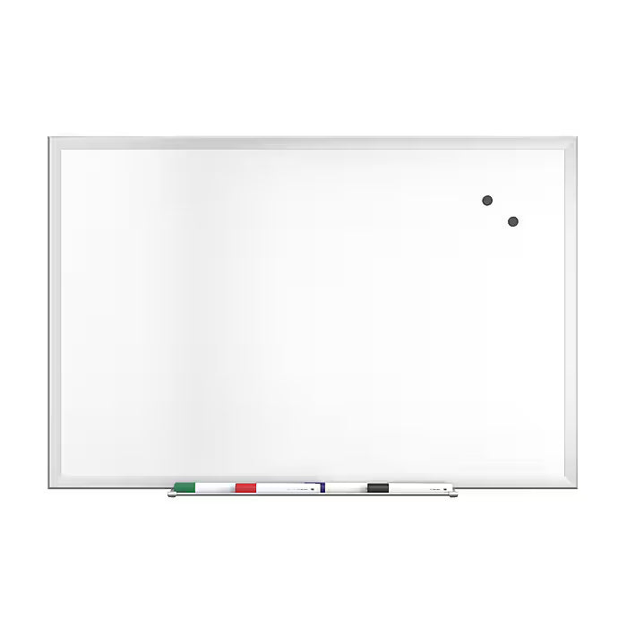 TRU RED™ Magnetic Steel Dry Erase Board, Satin Frame, 3' x 2'