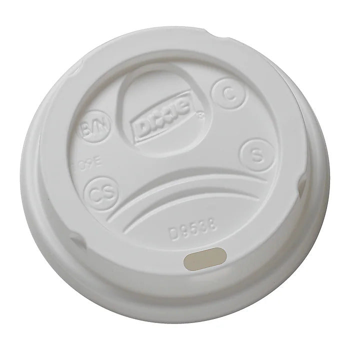 Dixie Dome Plastic Hot Cup Lids, 8 oz., White, 1000/Carton