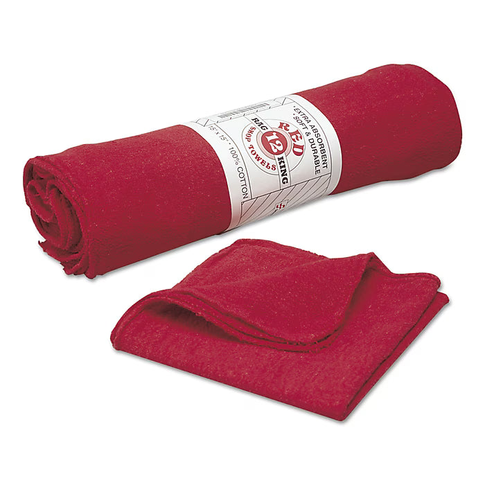 AbilityOne SKILCRAFT Cotton Cleaning Towels, 15" x 15", Red, 288 Towels/Pack
