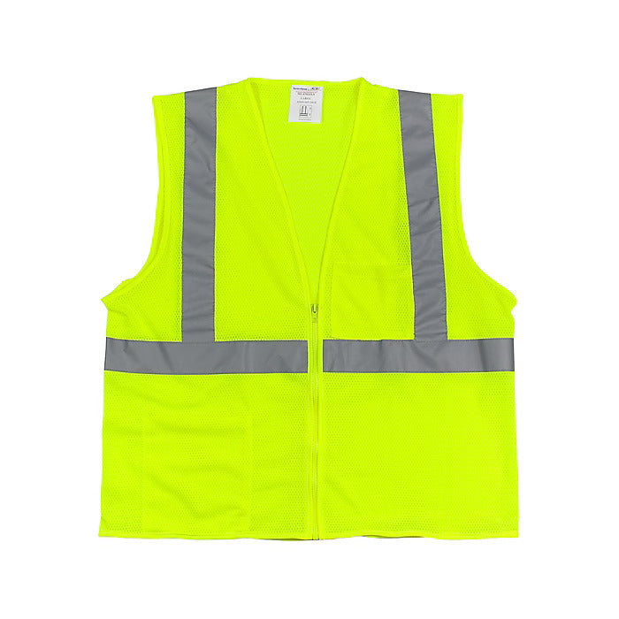 XL Protective Industrial Products High Visibility Sleeveless Safety Vest, ANSI Class R2, Yellow