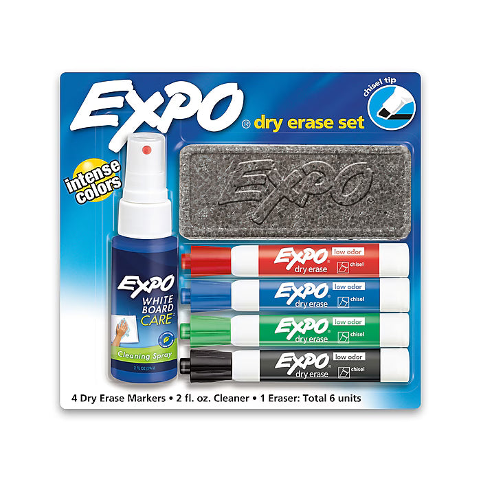 Expo Tank Dry Erase Marker, Chisel Tip, Assorted Colors, Starter Set/Kit (80653)