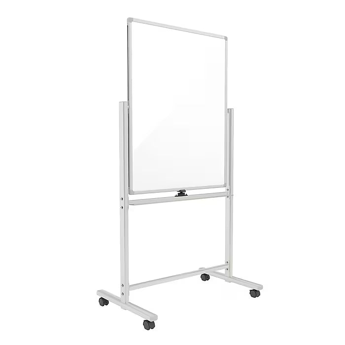 TRU RED™ Magnetic Painted Steel Mobile Dry Erase Board, Aluminum Frame, 30"H x 40"W