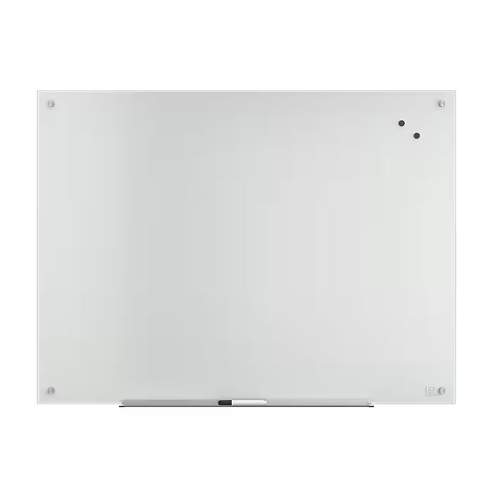 TRU RED™ Magnetic Tempered Glass Dry Erase Board, White, 4' x 3'
