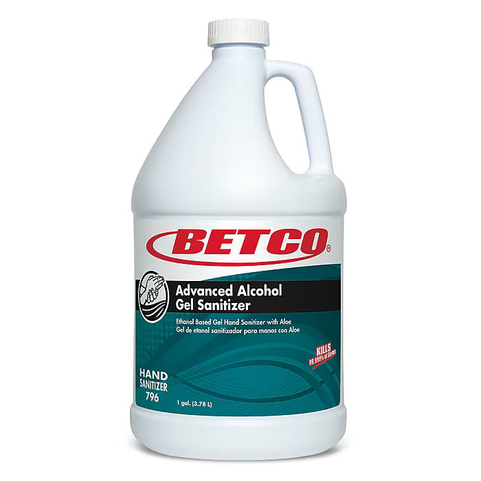 Betco Advanced 70% Alcohol Gel Hand Sanitizer with Aloe, Light Fresh Scent, 128 oz., 4/Carton