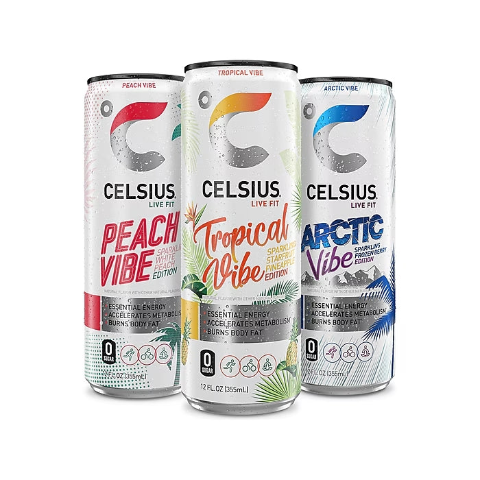 Celsius Sugar-Free Variety Pack Sparkling Energy Drink, 12 oz., 12 Cans/Carton