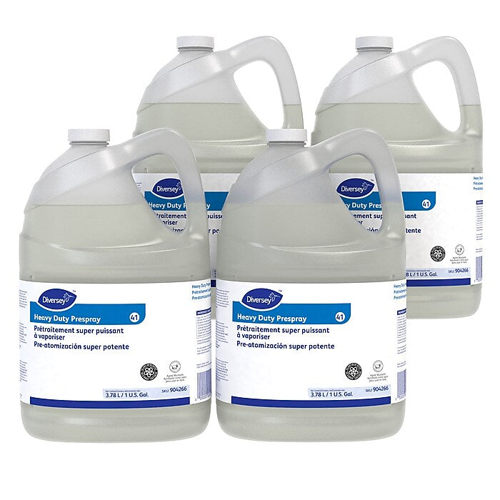 Diversey Heavy Duty Prespray Carpet Cleaner Liquid, Fresh Fruity, 128 fl. oz., 4/Carton