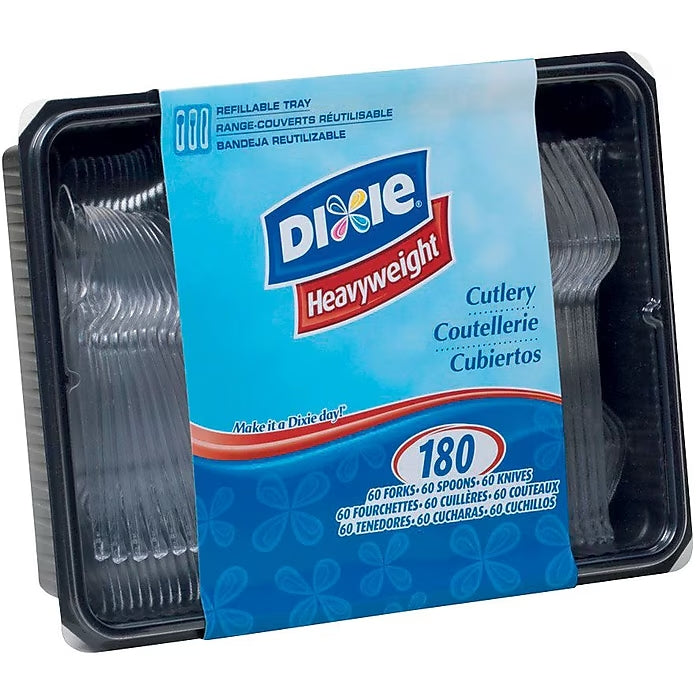 Dixie Plastic Assorted Cutlery Keeper, Heavy-Weight, Clear, 180/Pack