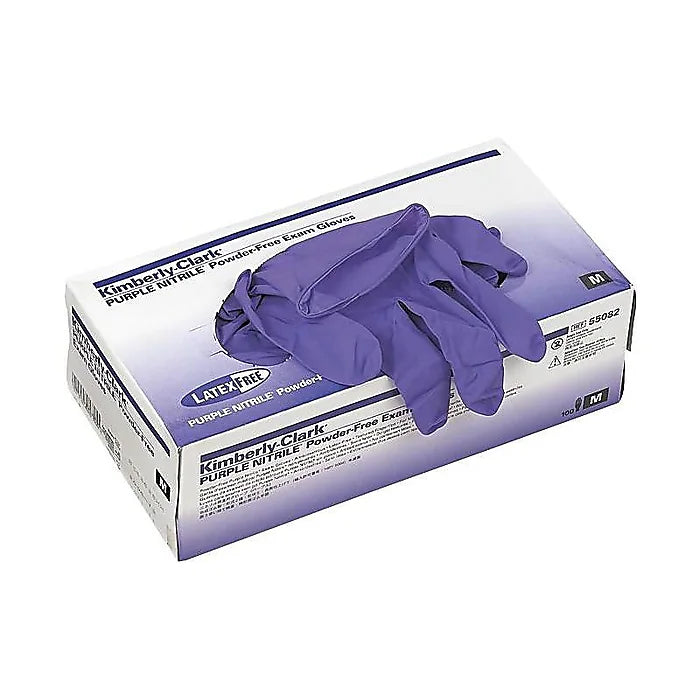 Kimberly-Clark Powder Free Nitrile Exam Gloves, Purple, 100/Box