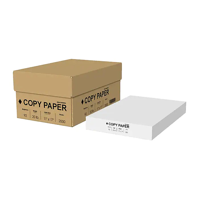 11" x 17" Ledger Size Copy Paper, 20 lbs, 92 Brightness, 500 Sheets/Ream, 4 Reams/Carton