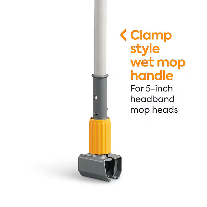 Coastwide Professional™ 60" Clamp Style Fiberglass Wet Mop Handle, Plastic Head