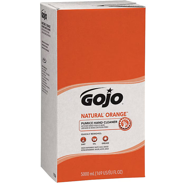 GOJO Natural Orange Liquid Hand Soap Refill for PRO TDX Dispenser, Orange Citrus Scent, 5000 ml., 2/Carton (7556-02)