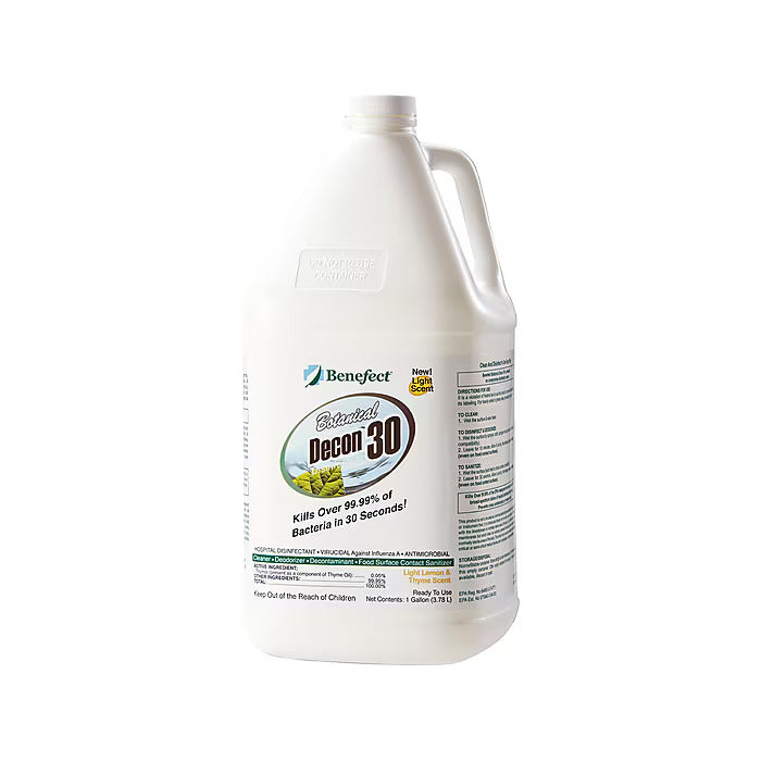Benefect Botanical Decon 30 Disinfectant Cleaner, Light Lemon & Thyme, 128 oz.