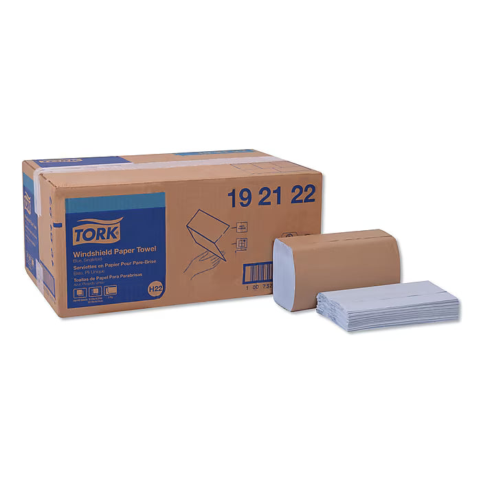 Tork Windshield Towel, 9.13" x 10.25", Blue, 140/Pack, 16 Packs/Carton