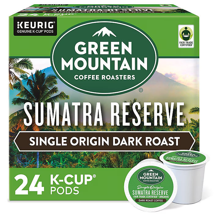 Green Mountain Sumatra Reserve Coffee, Dark Roast, 0.40 oz. Keurig® K-Cup® Pods, 24/Box