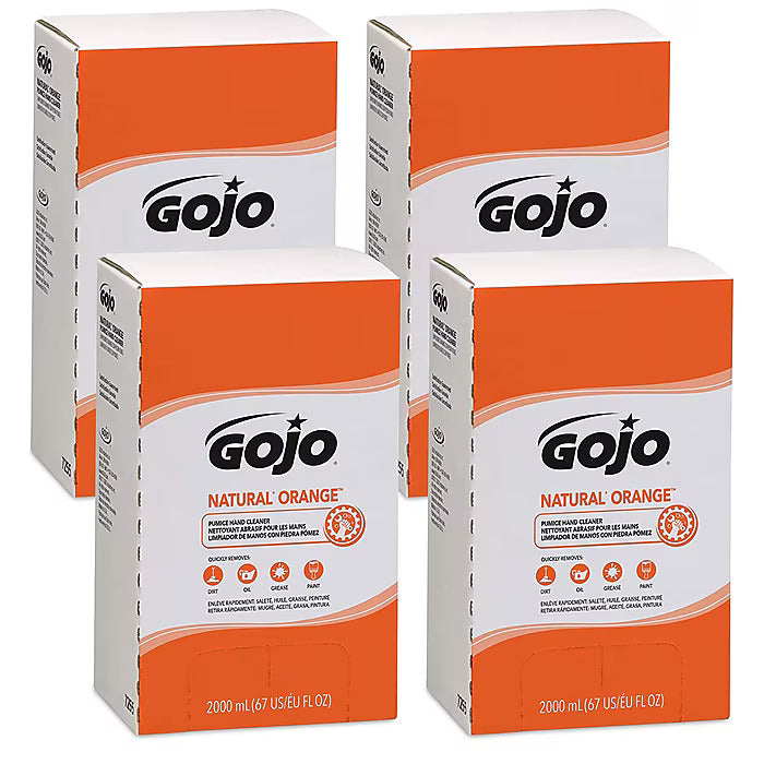 GOJO Natural Orange Liquid Hand Soap Refill for PRO TDX Dispenser, Orange Citrus Scent, 67 oz., 4/Carton (7255-04)