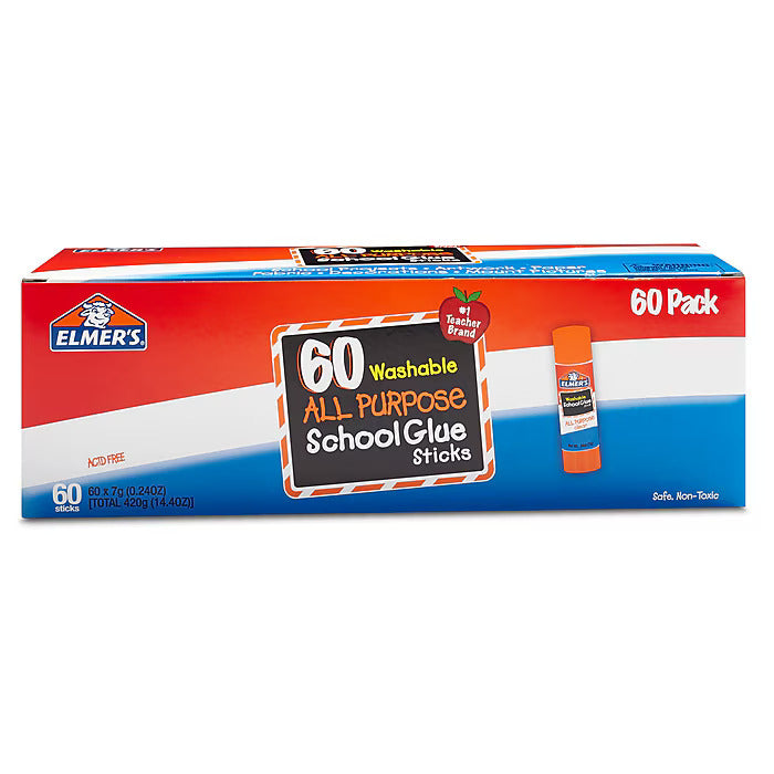 Elmer's All Purpose School Glue Sticks, 0.24 oz., 60/Pack