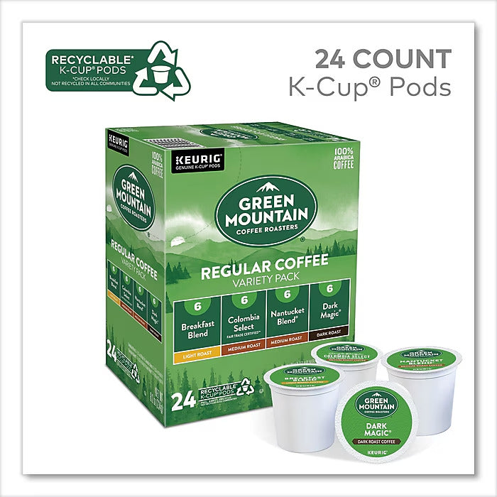 Green Mountain Assorted Flavor Coffee Keurig K-Cup Pods, 24/Box (5000374159)
