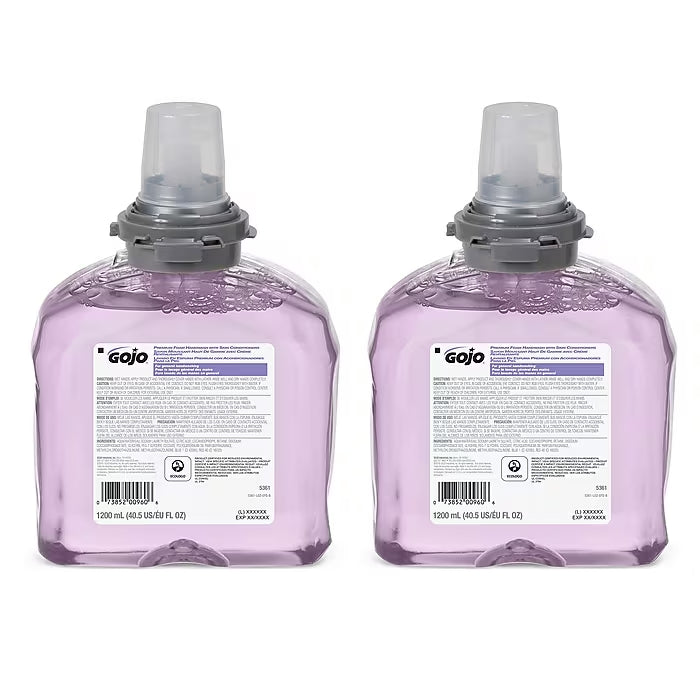 GOJO Premium Foaming Hand Soap Refill for TFX Dispenser, Cranberry Scent, 1200 mL, 2/Carton (5361-02)