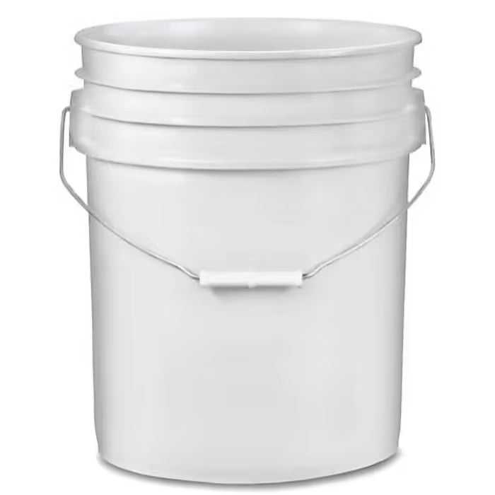 Plastic Pail, Open Head, 5 Gallon, White, 1/Each