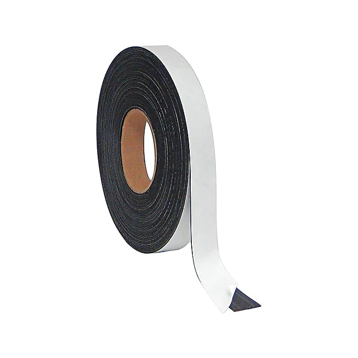 MasterVision Magnetic Self Adhesive Tape, 1"W x 600"L, Black
