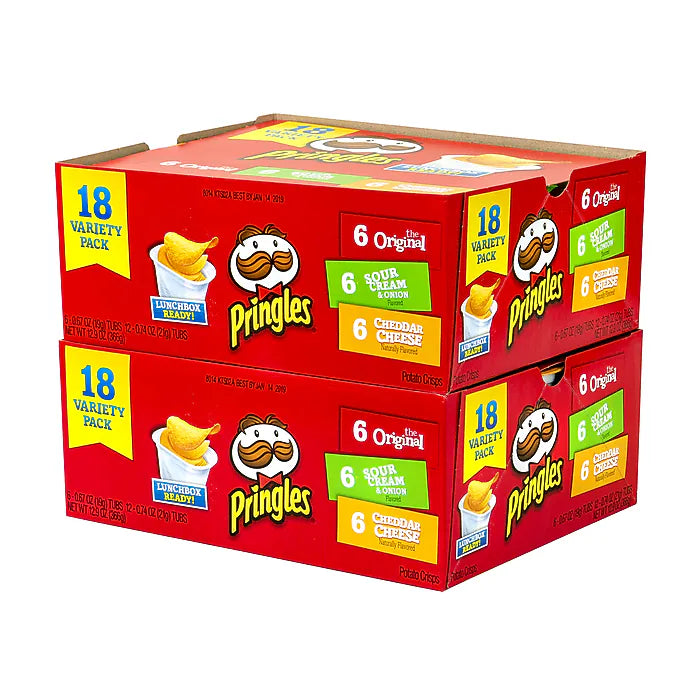 Pringles Variety Pack Potato Chips, 0.67 oz., 36 Bags/Pack