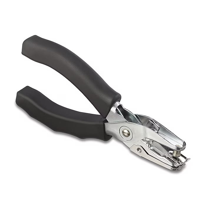 Staples Premium Handheld Hole Punch, 6 Sheet Capacity, Silver/Black