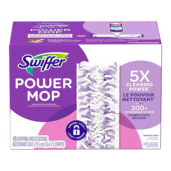 Swiffer PowerMop Multi-Surface Mopping Pad, White/Purple